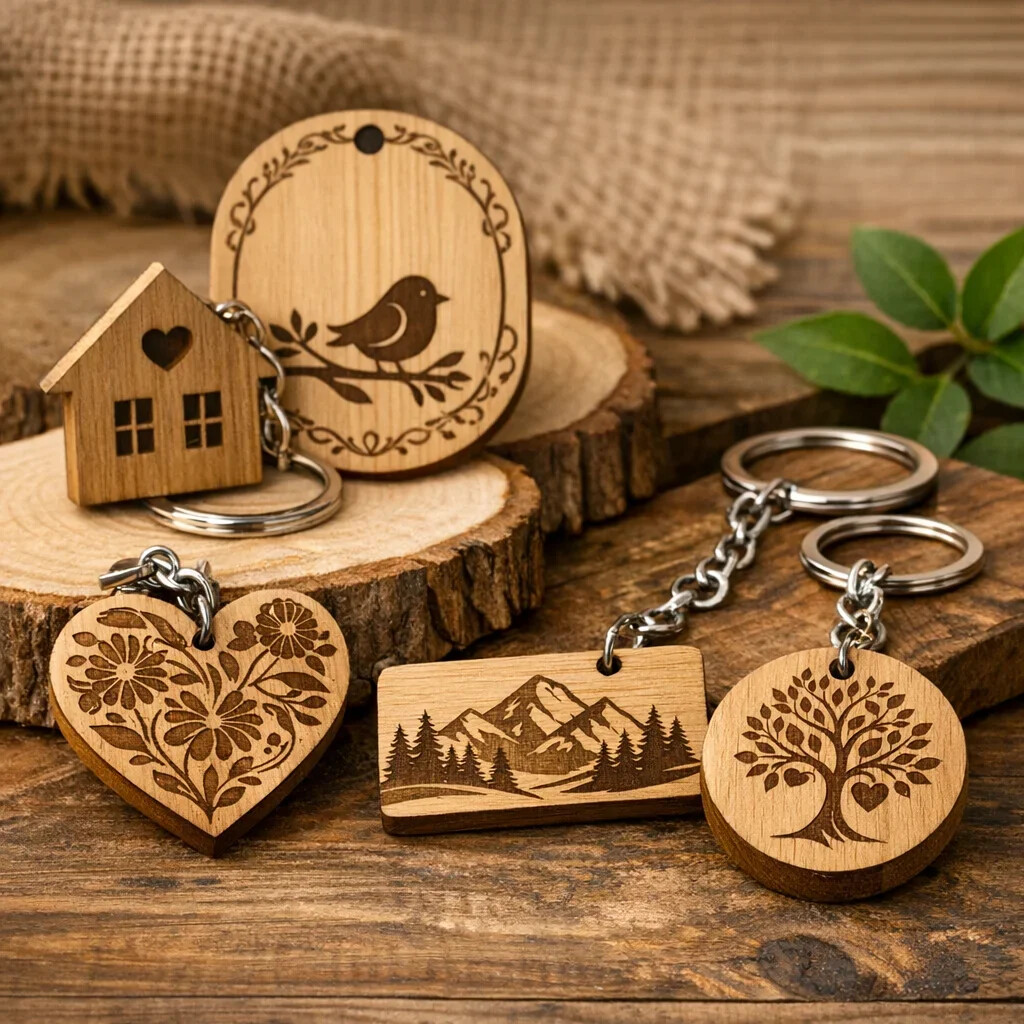 Schlüsselanhänger aus Holz